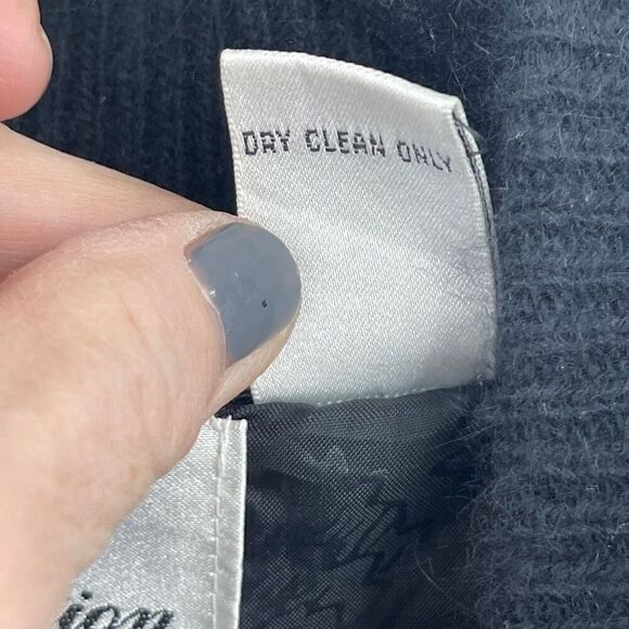 Baluchi Creations Charcoal Gray Angora Rabbit Hair Cardigan Sweater Size Small - Picture 6 of 9